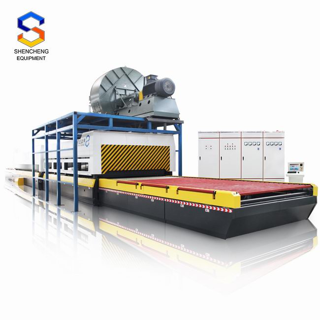 Pass-through forced convection flat bending (soft bending) two-way energy-saving tempering furnace